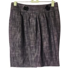 VTG 80s Amy Byer Grey Pencil mini Skirt Sz 3 Big Buttons Corpcore preppy office